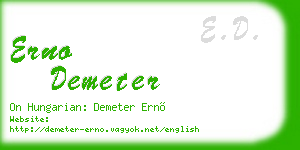 erno demeter business card